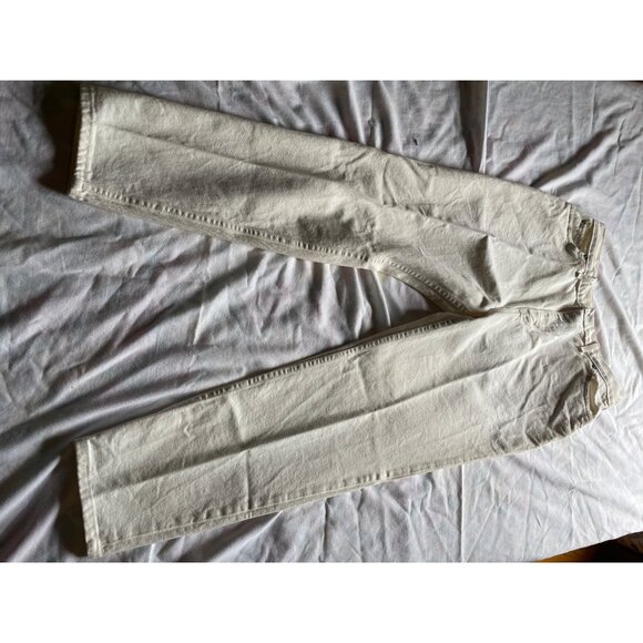 Faded Glory Ladies Classic Fit White Jeans 18 Avg Straight Leg Cotton USA Made - Picture 1 of 7
